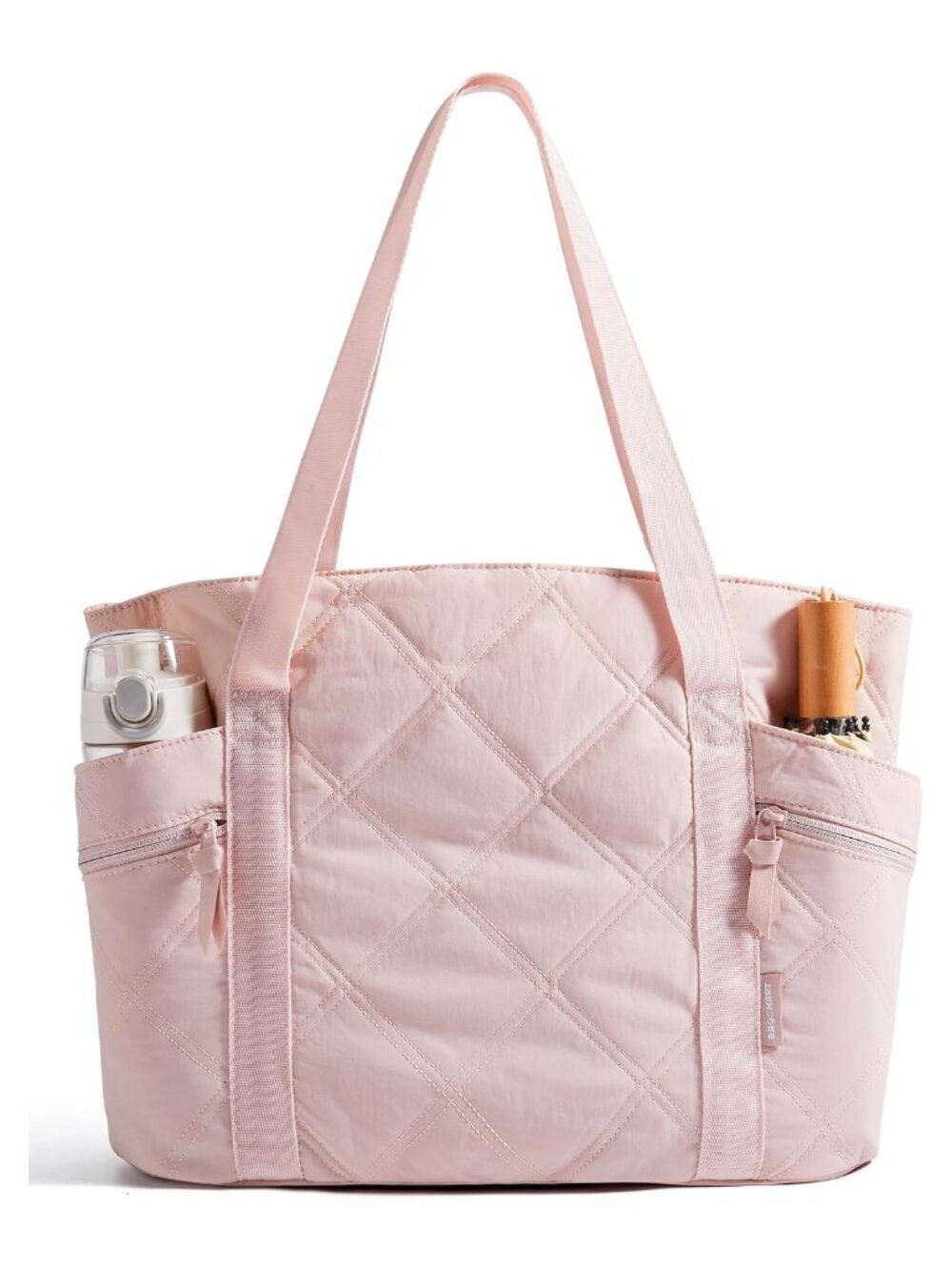 BAGSMART Quilted Puffer Tote Bag 20L Lightweight Work Gym Travel Zipper